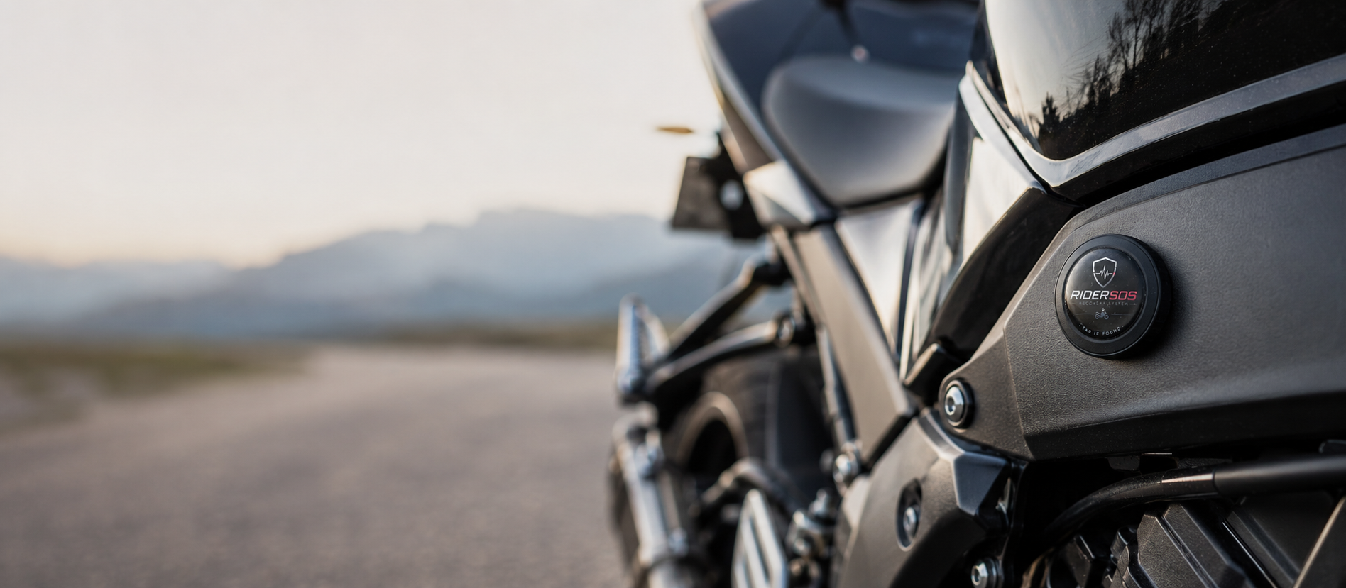 RiderSOS Bike ID recovery tag fitted to a motorcycle