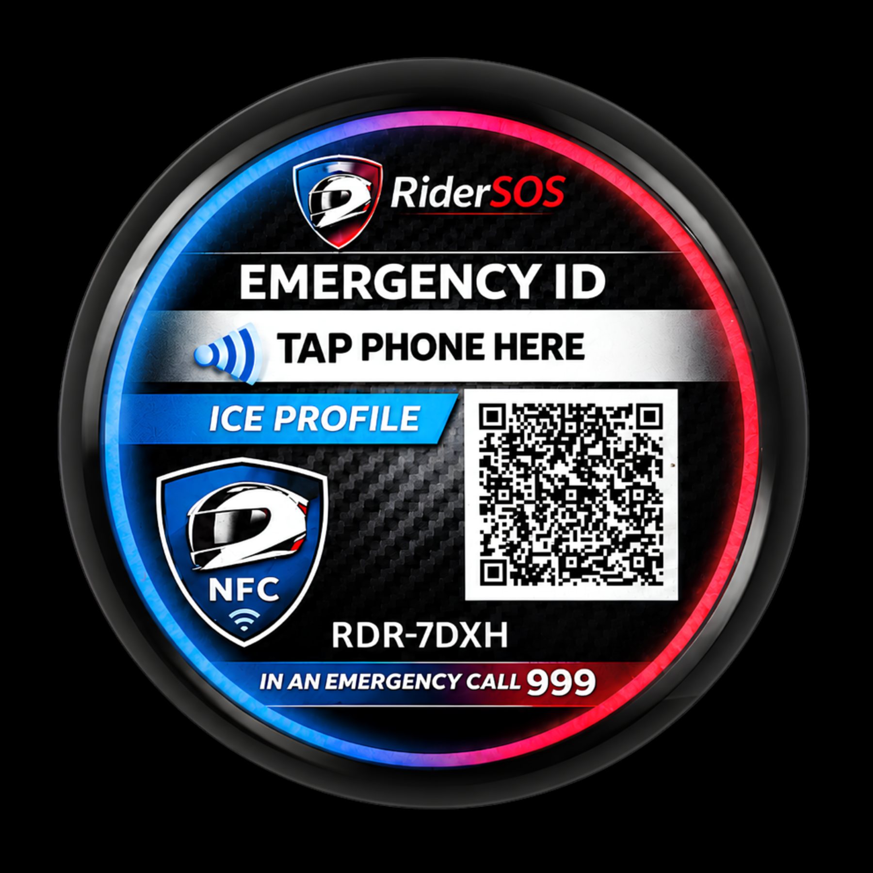 RiderSOS Helmet Tag