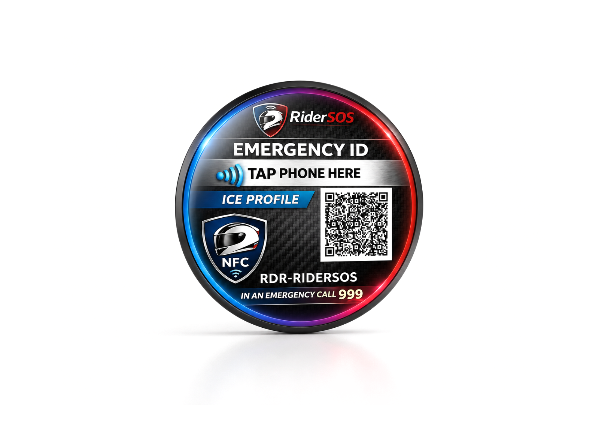RiderSOS Emergency Helmet Tags (1-Pack)